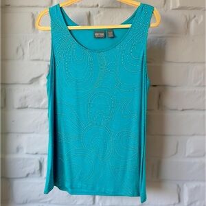 Chico’s Additions Studded Turquoise Tank Sz 2 (Size 12/Large)